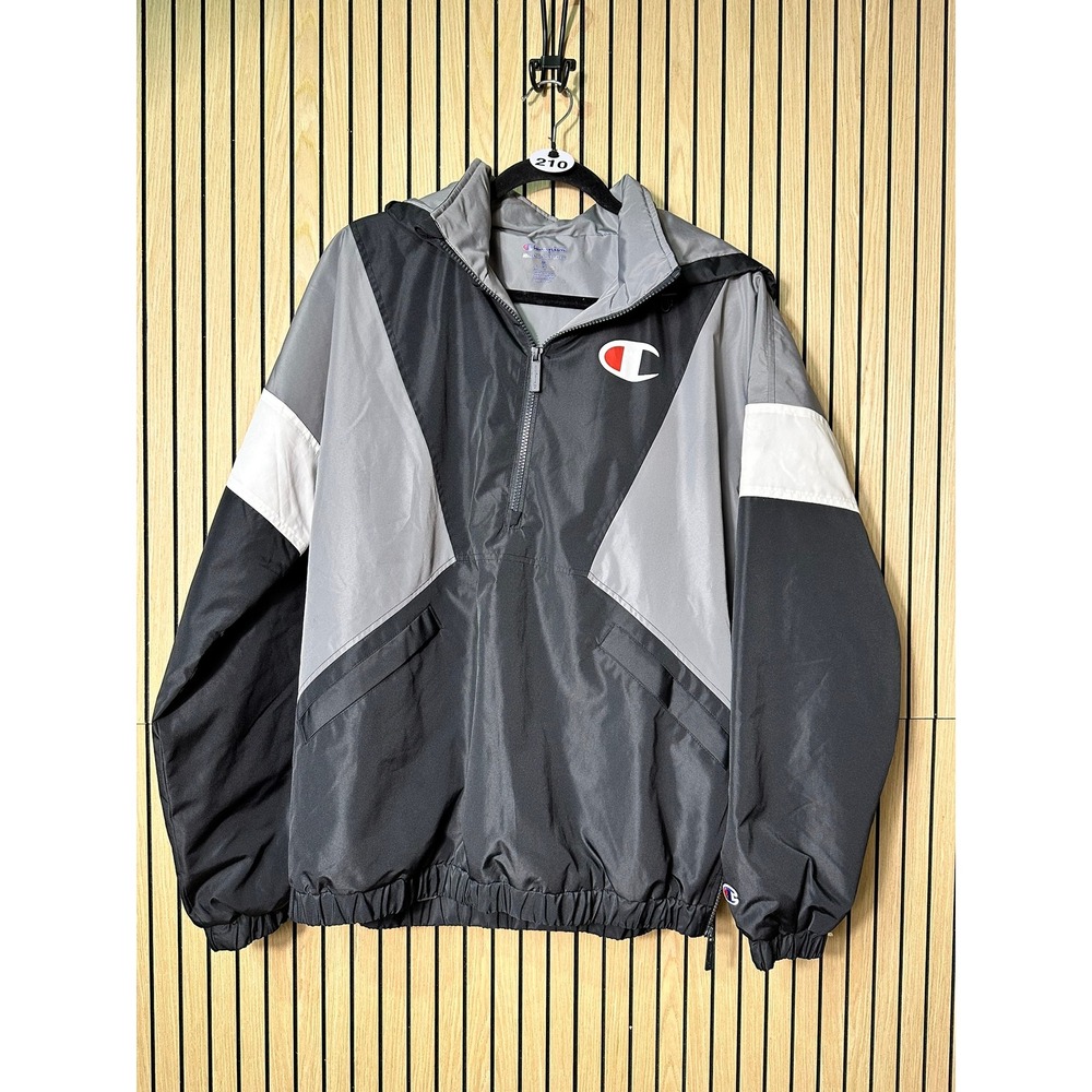 210 Champion Stadium Gear Quarter-Zip Hooded Windbreaker (Men's Medium, NWOT)
